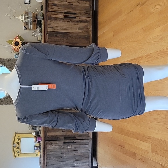 Sundry for Anthropologie slubbed knit puff sleeves mini dress with ruchi… - Picture 6 of 14